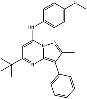 5-tert-butyl-N-(4-methoxyphenyl)-2-methyl-3-phenylpyrazolo[1,5-a]pyrimidin-7-amine 구조식 이미지