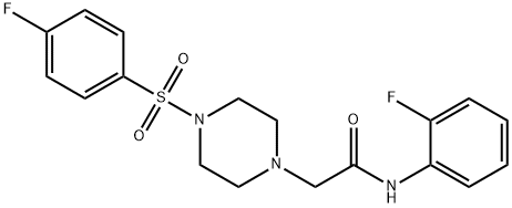 N-(2-fluorophenyl)-2-[4-(4-fluorophenyl)sulfonylpiperazin-1-yl]acetamide Structure