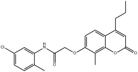 N-(5-chloro-2-methylphenyl)-2-(8-methyl-2-oxo-4-propylchromen-7-yl)oxyacetamide 구조식 이미지