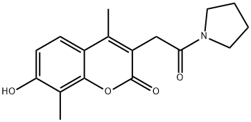 7-hydroxy-4,8-dimethyl-3-(2-oxo-2-pyrrolidin-1-ylethyl)chromen-2-one Structure