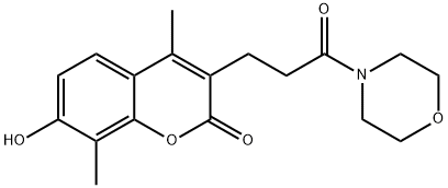 7-hydroxy-4,8-dimethyl-3-(3-morpholin-4-yl-3-oxopropyl)chromen-2-one 구조식 이미지