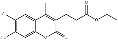 ethyl 3-(6-chloro-7-hydroxy-4-methyl-2-oxochromen-3-yl)propanoate 구조식 이미지