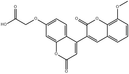2-[4-(8-methoxy-2-oxochromen-3-yl)-2-oxochromen-7-yl]oxyacetic acid 구조식 이미지