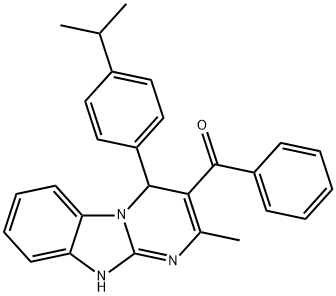 [2-methyl-4-(4-propan-2-ylphenyl)-1,4-dihydropyrimido[1,2-a]benzimidazol-3-yl]-phenylmethanone 구조식 이미지