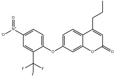 7-[4-nitro-2-(trifluoromethyl)phenoxy]-4-propylchromen-2-one 구조식 이미지