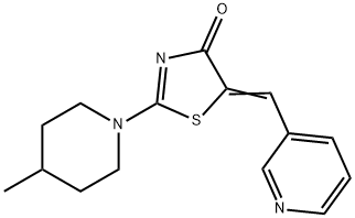 (5Z)-2-(4-methylpiperidin-1-yl)-5-(pyridin-3-ylmethylidene)-1,3-thiazol-4-one 구조식 이미지