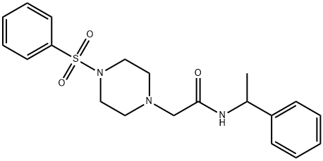 2-[4-(benzenesulfonyl)piperazin-1-yl]-N-(1-phenylethyl)acetamide 구조식 이미지