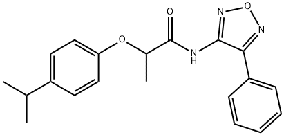 N-(4-phenyl-1,2,5-oxadiazol-3-yl)-2-(4-propan-2-ylphenoxy)propanamide 구조식 이미지