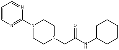 N-cyclohexyl-2-(4-pyrimidin-2-ylpiperazin-1-yl)acetamide 구조식 이미지