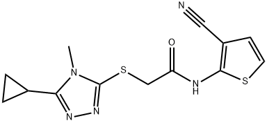 N-(3-cyanothiophen-2-yl)-2-[(5-cyclopropyl-4-methyl-1,2,4-triazol-3-yl)sulfanyl]acetamide Structure
