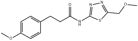 N-[5-(methoxymethyl)-1,3,4-thiadiazol-2-yl]-3-(4-methoxyphenyl)propanamide 구조식 이미지