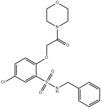 N-benzyl-5-chloro-2-(2-morpholin-4-yl-2-oxoethoxy)benzenesulfonamide 구조식 이미지