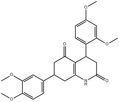 4-(2,4-dimethoxyphenyl)-7-(3,4-dimethoxyphenyl)-1,3,4,6,7,8-hexahydroquinoline-2,5-dione 구조식 이미지