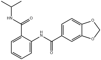 N-[2-(propan-2-ylcarbamoyl)phenyl]-1,3-benzodioxole-5-carboxamide 구조식 이미지