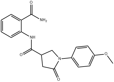 N-(2-carbamoylphenyl)-1-(4-methoxyphenyl)-5-oxopyrrolidine-3-carboxamide Structure