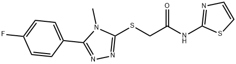 2-[[5-(4-fluorophenyl)-4-methyl-1,2,4-triazol-3-yl]sulfanyl]-N-(1,3-thiazol-2-yl)acetamide Structure