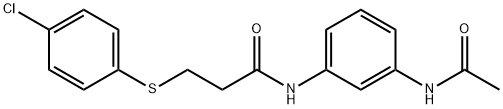 N-(3-acetamidophenyl)-3-(4-chlorophenyl)sulfanylpropanamide Structure