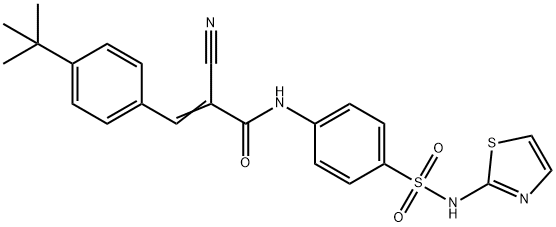 (E)-3-(4-tert-butylphenyl)-2-cyano-N-[4-(1,3-thiazol-2-ylsulfamoyl)phenyl]prop-2-enamide 구조식 이미지