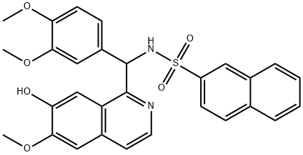 N-[(3,4-dimethoxyphenyl)-(7-hydroxy-6-methoxyisoquinolin-1-yl)methyl]naphthalene-2-sulfonamide 구조식 이미지