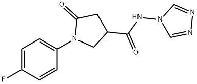 1-(4-fluorophenyl)-5-oxo-N-(1,2,4-triazol-4-yl)pyrrolidine-3-carboxamide 구조식 이미지