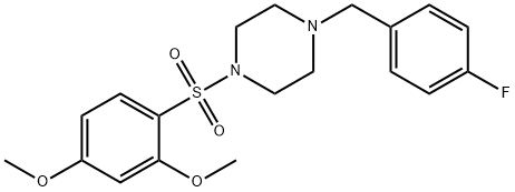 1-(2,4-dimethoxyphenyl)sulfonyl-4-[(4-fluorophenyl)methyl]piperazine Structure