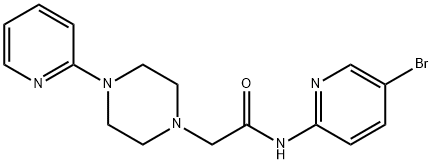 N-(5-bromopyridin-2-yl)-2-(4-pyridin-2-ylpiperazin-1-yl)acetamide 구조식 이미지