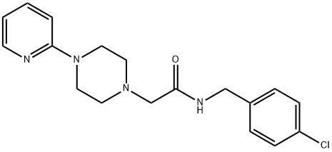 N-[(4-chlorophenyl)methyl]-2-(4-pyridin-2-ylpiperazin-1-yl)acetamide 구조식 이미지