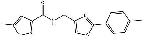 5-methyl-N-[[2-(4-methylphenyl)-1,3-thiazol-4-yl]methyl]-1,2-oxazole-3-carboxamide Structure