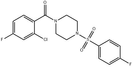 (2-chloro-4-fluorophenyl)-[4-(4-fluorophenyl)sulfonylpiperazin-1-yl]methanone 구조식 이미지
