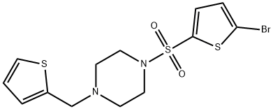 1-(5-bromothiophen-2-yl)sulfonyl-4-(thiophen-2-ylmethyl)piperazine 구조식 이미지