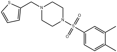 1-(3,4-dimethylphenyl)sulfonyl-4-(thiophen-2-ylmethyl)piperazine 구조식 이미지