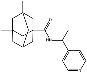 3,5-dimethyl-N-(1-pyridin-4-ylethyl)adamantane-1-carboxamide 구조식 이미지