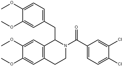 (3,4-dichlorophenyl)-[1-[(3,4-dimethoxyphenyl)methyl]-6,7-dimethoxy-3,4-dihydro-1H-isoquinolin-2-yl]methanone 구조식 이미지