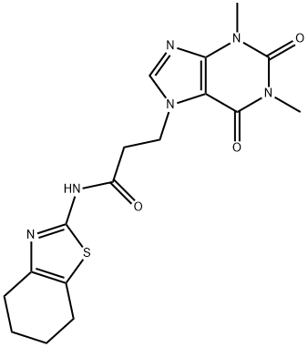 3-(1,3-dimethyl-2,6-dioxopurin-7-yl)-N-(4,5,6,7-tetrahydro-1,3-benzothiazol-2-yl)propanamide Structure