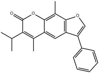 5,9-dimethyl-3-phenyl-6-propan-2-ylfuro[3,2-g]chromen-7-one Structure