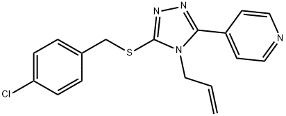 4-[5-[(4-chlorophenyl)methylsulfanyl]-4-prop-2-enyl-1,2,4-triazol-3-yl]pyridine Structure