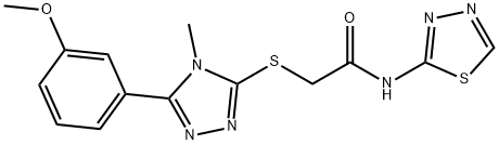 2-[[5-(3-methoxyphenyl)-4-methyl-1,2,4-triazol-3-yl]sulfanyl]-N-(1,3,4-thiadiazol-2-yl)acetamide Structure