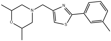 2,6-dimethyl-4-[[2-(3-methylphenyl)-1,3-thiazol-4-yl]methyl]morpholine 구조식 이미지