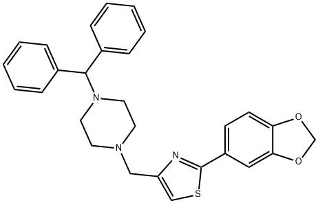 4-[(4-benzhydrylpiperazin-1-yl)methyl]-2-(1,3-benzodioxol-5-yl)-1,3-thiazole Structure