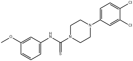 4-(3,4-dichlorophenyl)-N-(3-methoxyphenyl)piperazine-1-carbothioamide 구조식 이미지