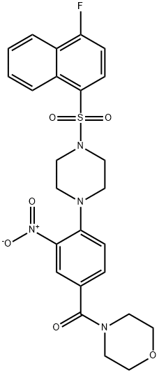 [4-[4-(4-fluoronaphthalen-1-yl)sulfonylpiperazin-1-yl]-3-nitrophenyl]-morpholin-4-ylmethanone 구조식 이미지