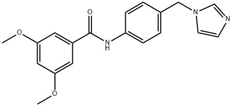 N-[4-(imidazol-1-ylmethyl)phenyl]-3,5-dimethoxybenzamide 구조식 이미지
