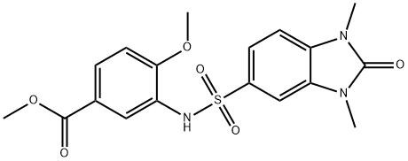 methyl 3-[(1,3-dimethyl-2-oxobenzimidazol-5-yl)sulfonylamino]-4-methoxybenzoate Structure