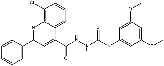 1-[(8-chloro-2-phenylquinoline-4-carbonyl)amino]-3-(3,5-dimethoxyphenyl)thiourea 구조식 이미지