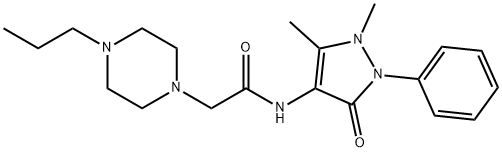 N-(1,5-dimethyl-3-oxo-2-phenylpyrazol-4-yl)-2-(4-propylpiperazin-1-yl)acetamide 구조식 이미지