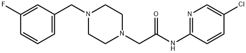 N-(5-chloropyridin-2-yl)-2-[4-[(3-fluorophenyl)methyl]piperazin-1-yl]acetamide 구조식 이미지