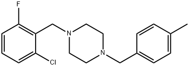 1-[(2-chloro-6-fluorophenyl)methyl]-4-[(4-methylphenyl)methyl]piperazine 구조식 이미지