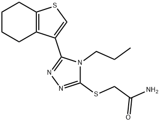 2-[[4-propyl-5-(4,5,6,7-tetrahydro-1-benzothiophen-3-yl)-1,2,4-triazol-3-yl]sulfanyl]acetamide 구조식 이미지