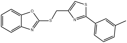 2-[[2-(3-methylphenyl)-1,3-thiazol-4-yl]methylsulfanyl]-1,3-benzoxazole 구조식 이미지