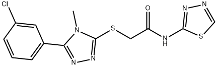 2-[[5-(3-chlorophenyl)-4-methyl-1,2,4-triazol-3-yl]sulfanyl]-N-(1,3,4-thiadiazol-2-yl)acetamide Structure